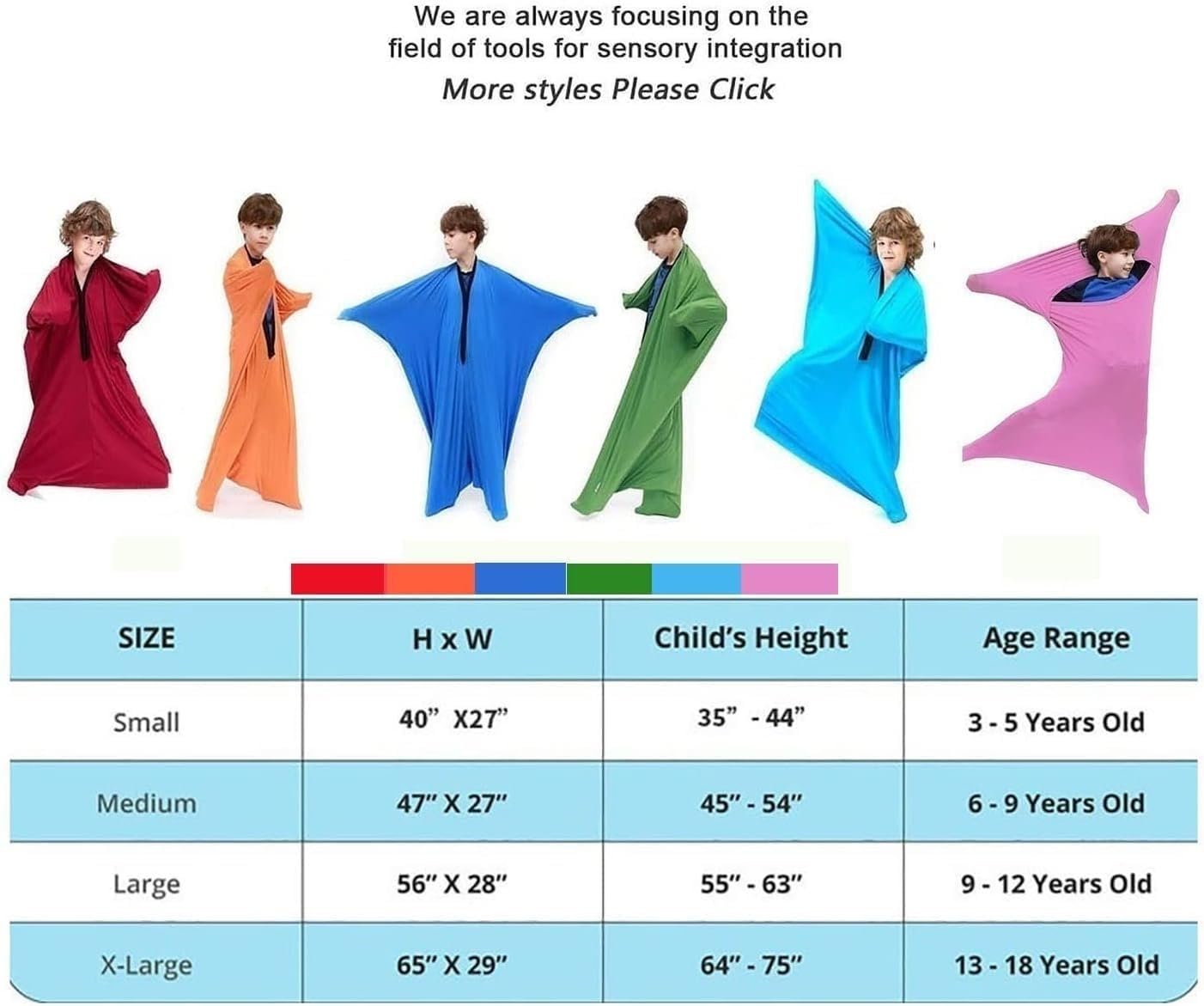 Calcetín Corporal sensorial de Movimiento dinámico, versión actualizada para niños y Adultos con trastornos del procesamiento o Autismo. Juguetes adecuados para Edades de 3 a 18 añ