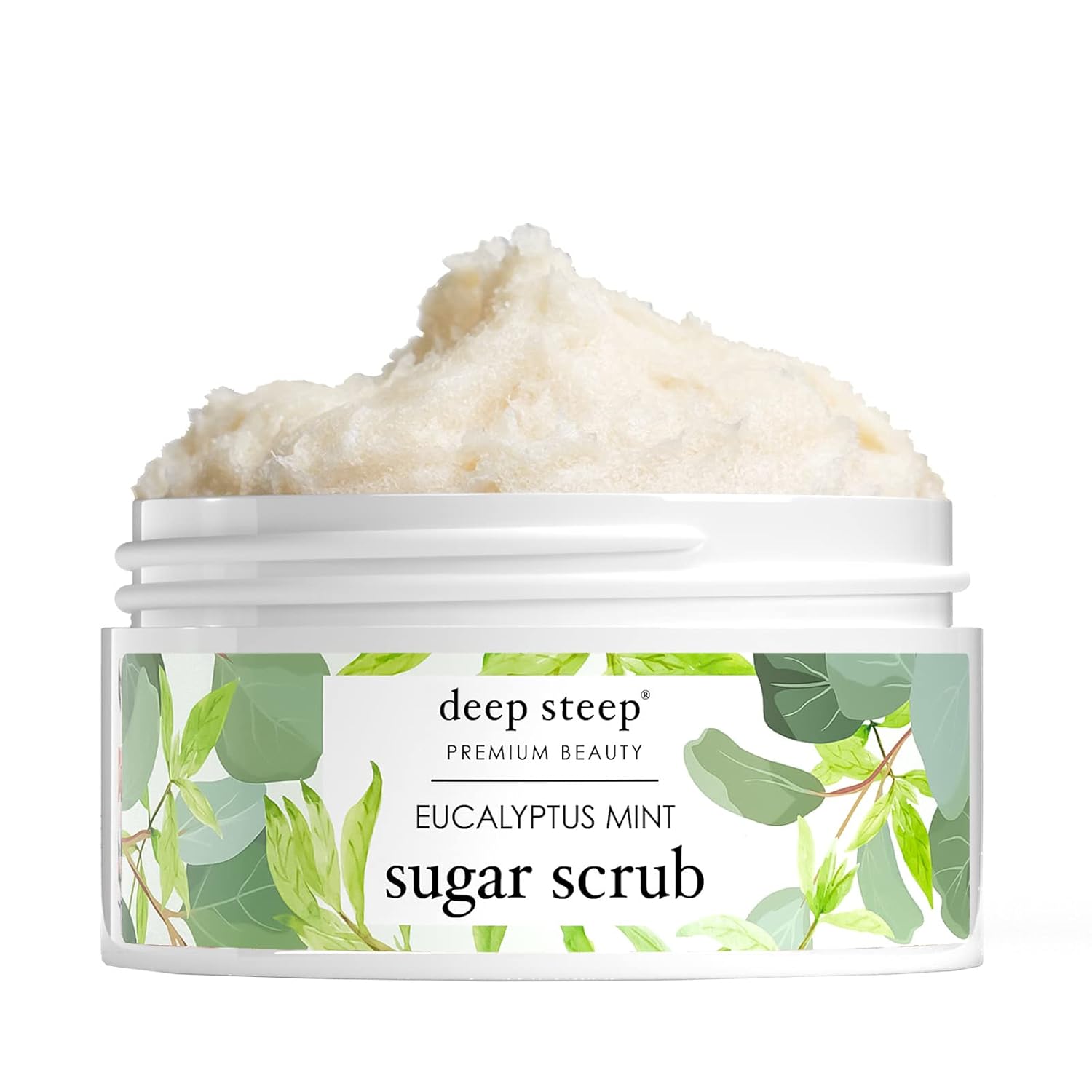Deep Steep Sugar Scrub, Eucalyptus Mint, 8 oz – Exfoliating Body Scrub with Organic Coconut Oil, Shea Butter & Argan Oil – Vegan, Clean Beauty, Smooth, Soft & Nourished Skin
