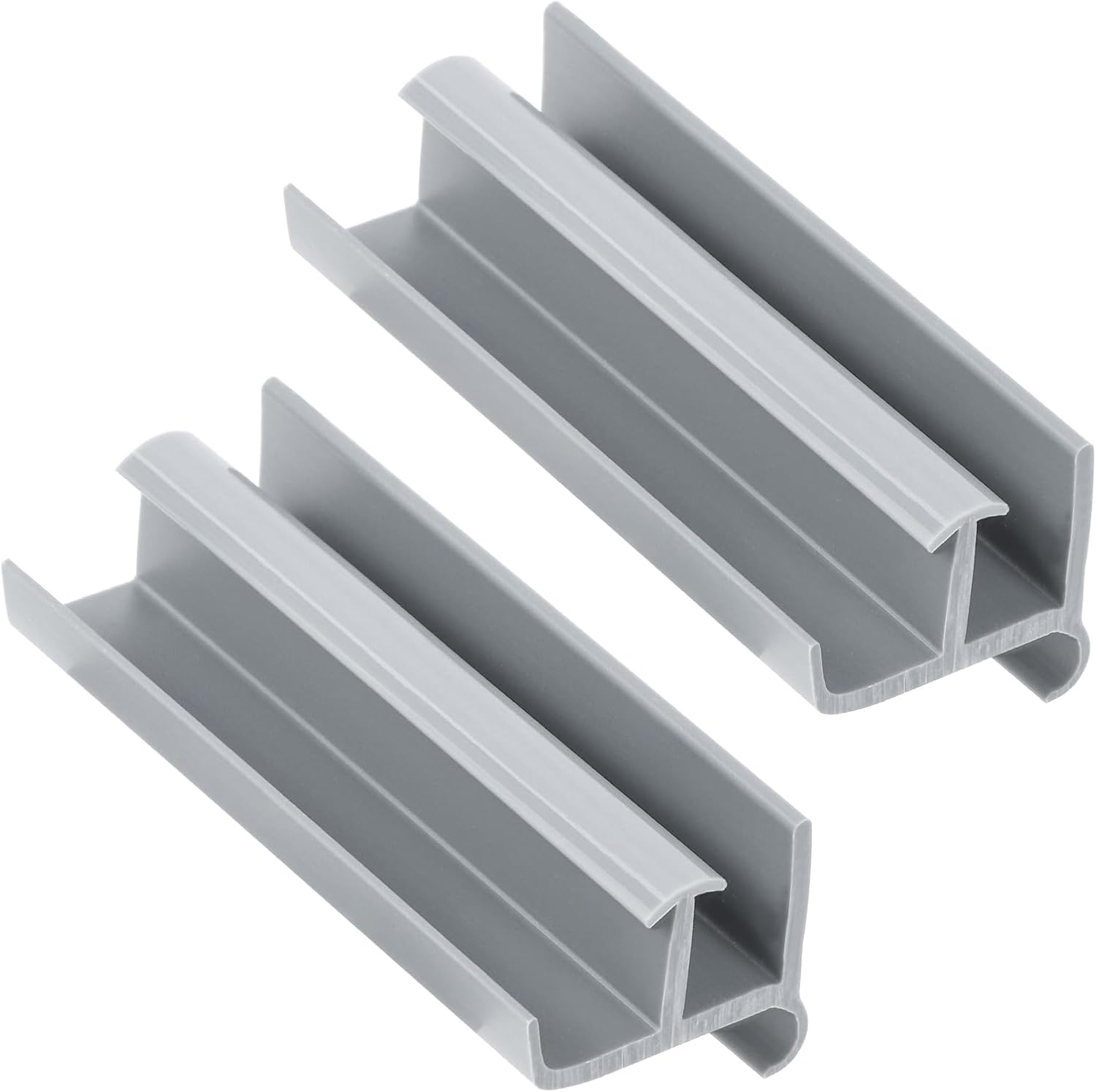 Gray Sliding Shower Door Bottom Track, Suitable for 1/2-inch and 3/8-inch Track Grooves, Ideal for Glass Shower Doors with a Thickness of 7/16-inch and 5/16-inch (2 Pack)