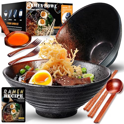 8 Zoll Keramik Große Ramen Schüssel 2 Set(9-Teilig) -...