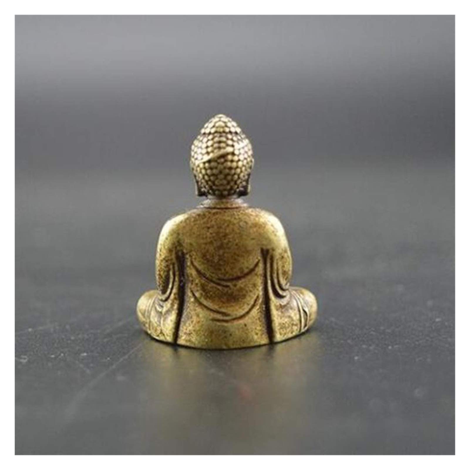 Buddha Figures Sculpture Buda Budismo chino Budismo Puro Bronce Sakyamuni Buda Estatua Ornamento Buddha Estatua Corazón Latón Puro Estatuillas antiguas Estatua De Buda De Meditación Decorativo