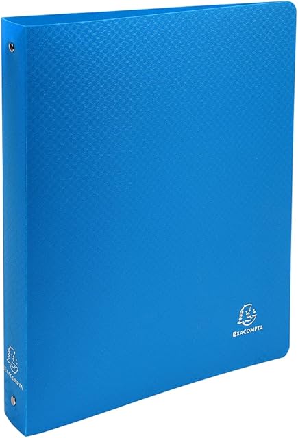 Exacompta PP Opaque Ring Binder, A4 Maxi, 4 O-rings, 40 mm spine - Blue