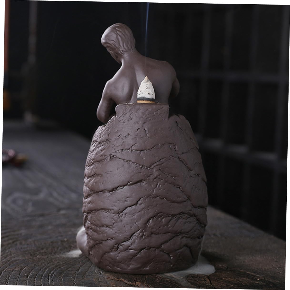 Luxshiny Backflow Incense Holder Self Carving Men Ceramic Aroma Therapy Burner Home Office Desktop Decoration Backflow Incense Burner