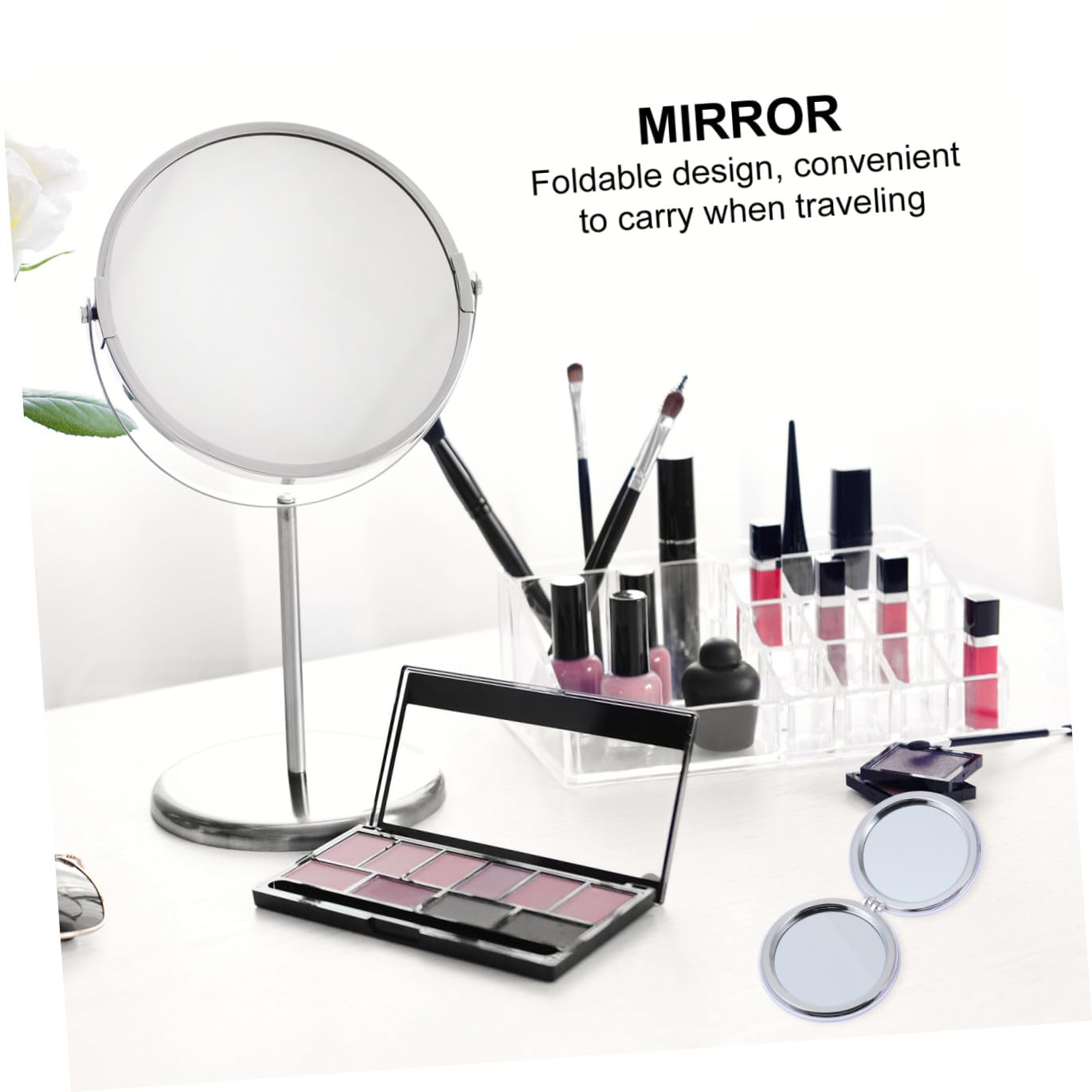 Zerodeko Espejo y Plegable de Bolsillo Redondo Doble Cara Compacto Paquete de 12 Unidades para Maquillaje, Ligero Adecuado para Uso en Casa y Escuela