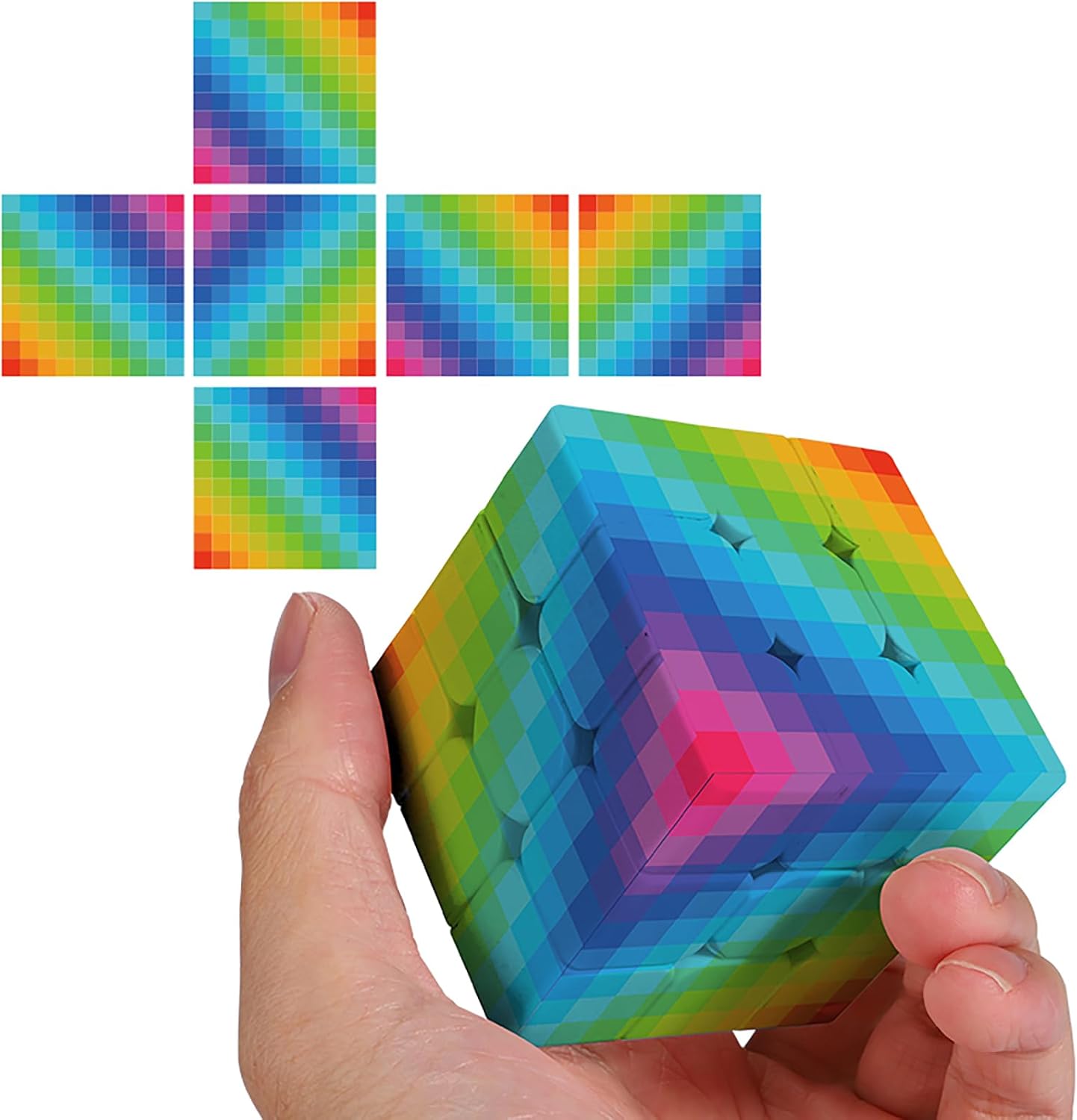 Gradient 3x3 Speed Cube, UV Printing Cube Magic Cube Educational Puzzles Toys for Kids,Beginners and Adults (Stickerless) Purple-Green