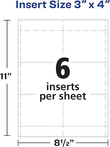 Miniatura 7 de Avery Insertos personalizables para insignias de nombre, 3 x 4 pulgadas, blanco, 2 paquetes de 300, 600 etiquetas de nombre imprimibles en total