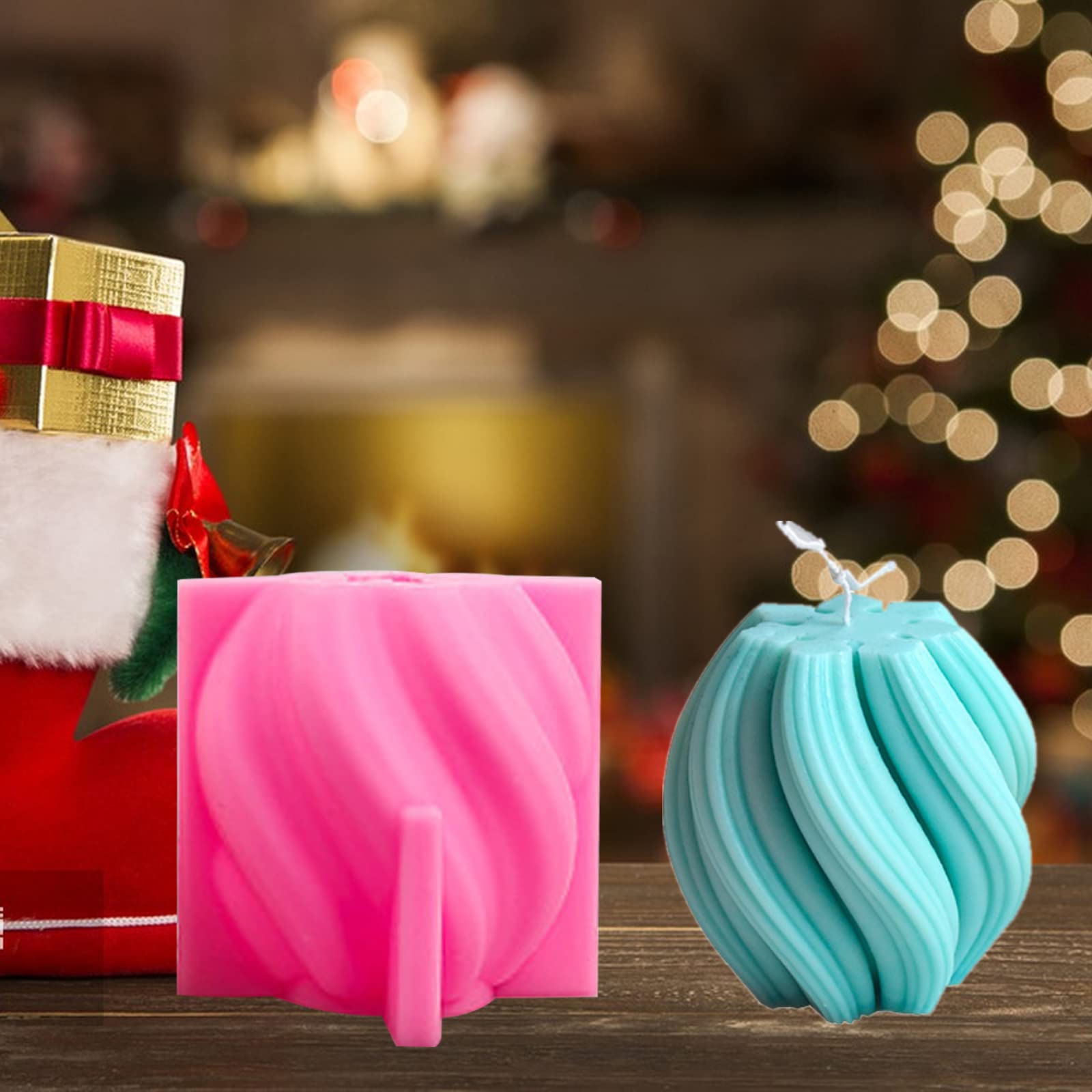 VidFair Moule Bougie Pour Couler Silicone 3D Géométrique Rose Ball