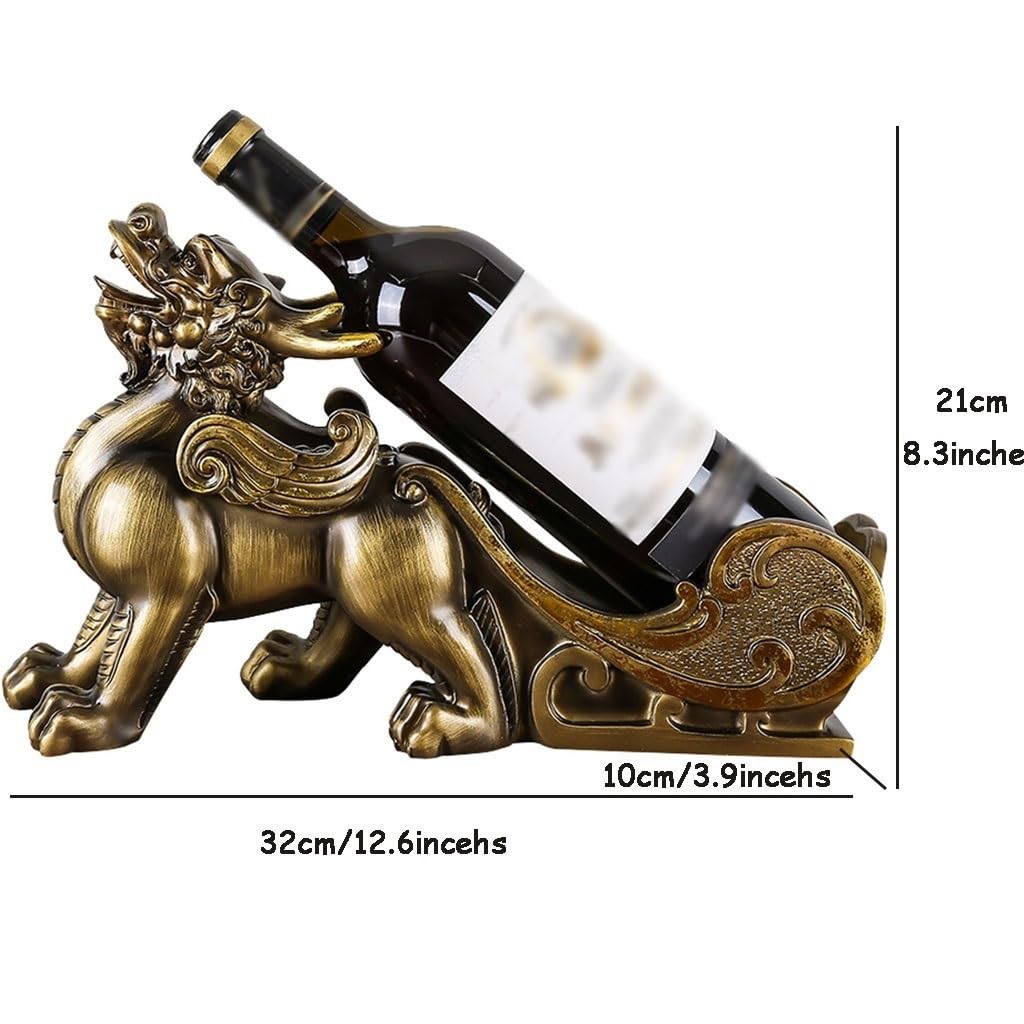 Portabottiglie Tradizionale Cinese Con Bestia Mitica, Decorazioni Creative Per La Cantinetta Del Vino, Portabottiglie Per Bar, Soggiorno, Vassoio Per Vino