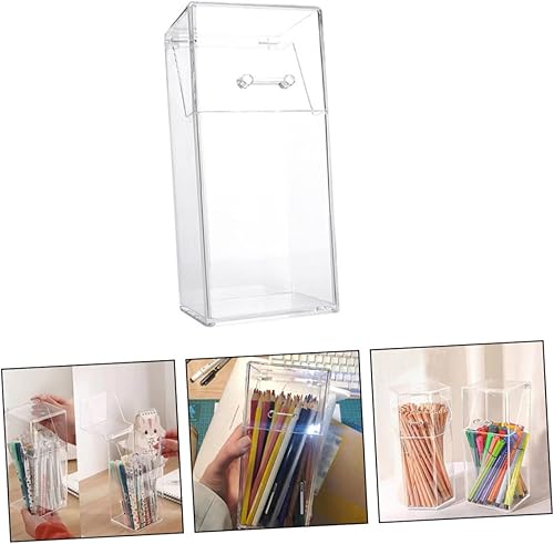 Miniatura 3 de 2 soportes acrílicos para brochas de maquillaje con tapa, soporte de maquillaje transparente, organizador de cosméticos, caja de almacenamiento de