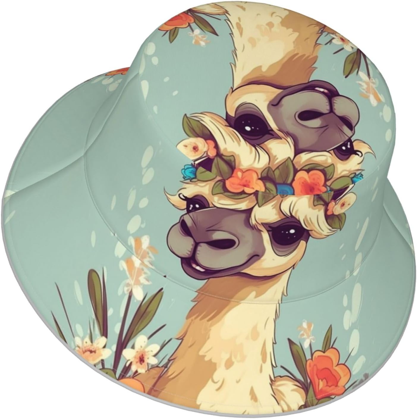 Cartoon Camel Flower Bucket Hats for Women Men Sun Hat Fisherman Hats Travel Beach Hat Summer Fishing Cap