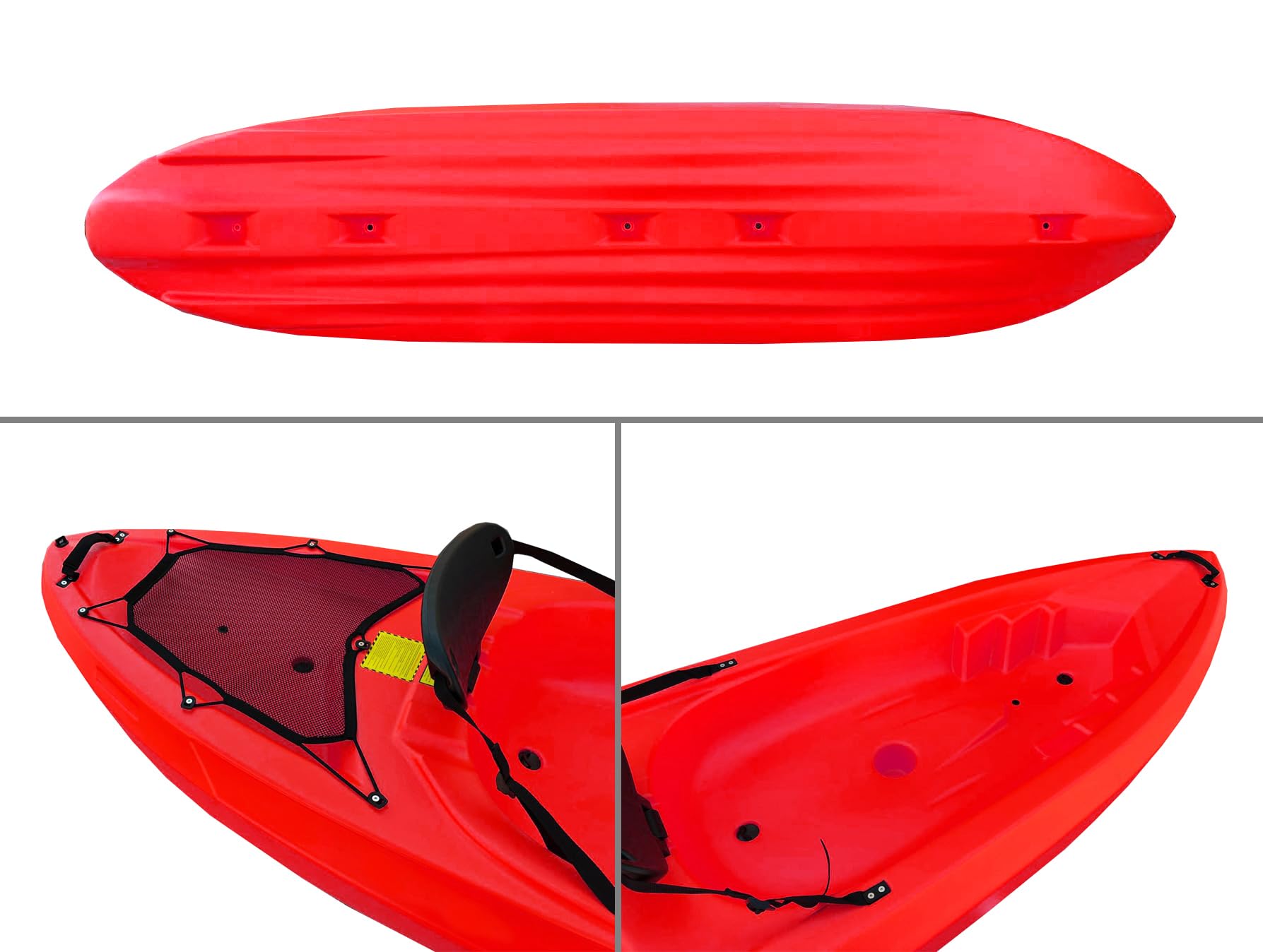 kayak biposto PIREUS da mare e lago - Canoa 2 Posti Cm 360 con 2 Pagaie, 2 Seggiolini, 4 Maniglie - Big Mama Kayak