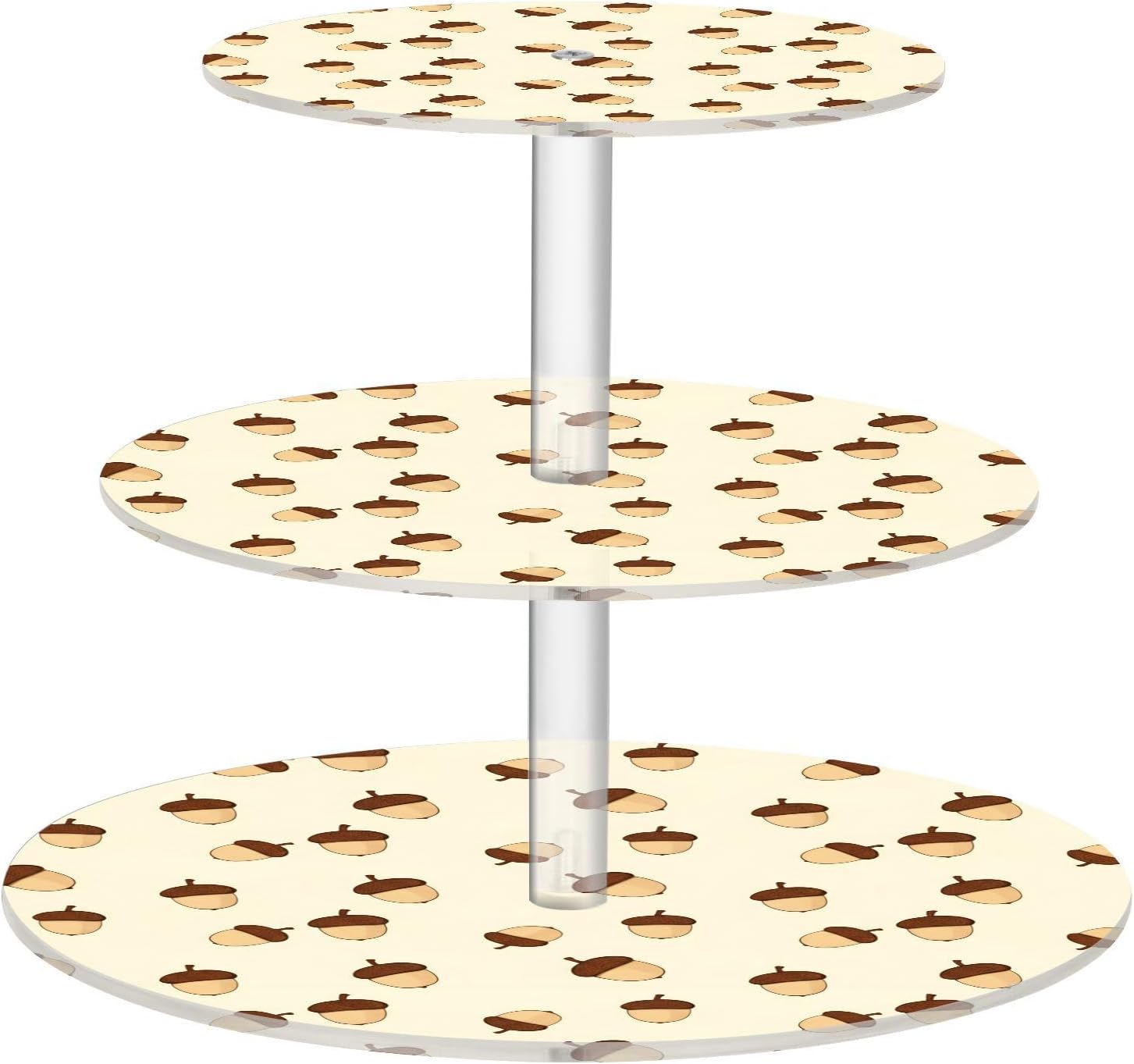 Autumn Fall Acorn Thanksgiving 3 Tier Acrylic Cupcake Stand, Cupcake Stand for 34 Cupcakes for Weddings, Christmas,Holidays,Parties,Birthday,Printed Cupcake Tower 23302073