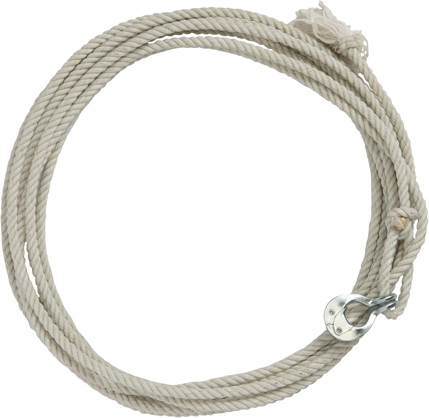 Waxed and Nylon Ranch Rope, Lightweight Cowboy Lasso Rope for Cattle Handling with Quick Release Honda, Natural Costume Prop for Rodeo 7/16" x 30'