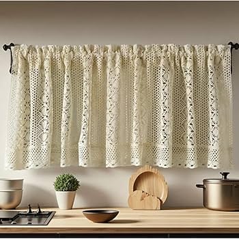 Amazon|Ponoa(ポノア) カフェカーテン レース 小窓 間仕切り 目隠し Amazon|Ponoa(ポノア) カフェカーテン レース 小窓 間仕切り 目隠し