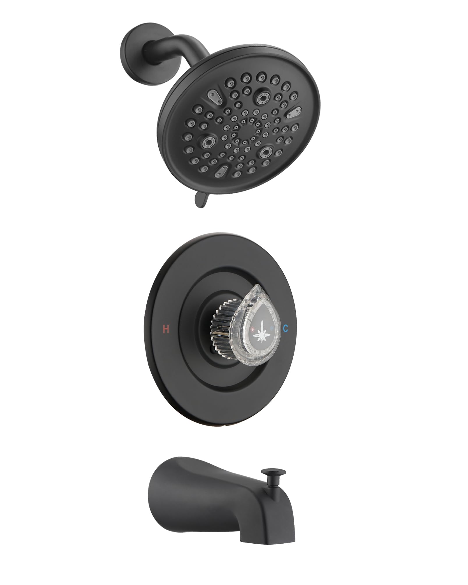 Photo 1 of Ultrimkit 9-Setting Bathtub Faucet Trim Kit Compatible with Moen Fit Chateau Valve, Pull-on Push-Off Design Knob Handle, Matte Black