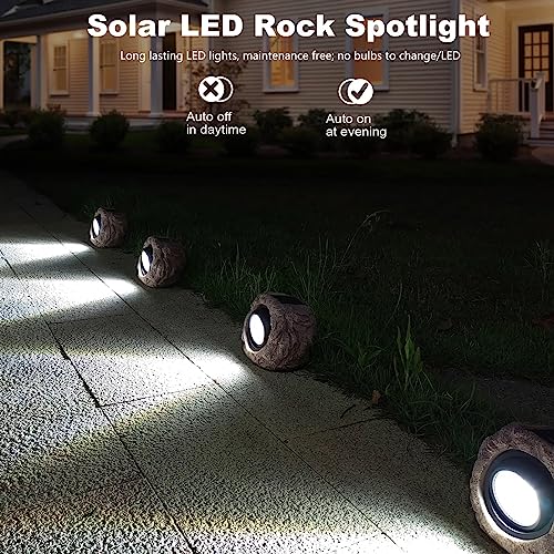 Timeflies Solar Rock Lights, 2 Pack Outdoor Decorative Garden Spot Lights For Pathway, Walkway, Yard, Landscape, Patio(Cool White) #TOP4