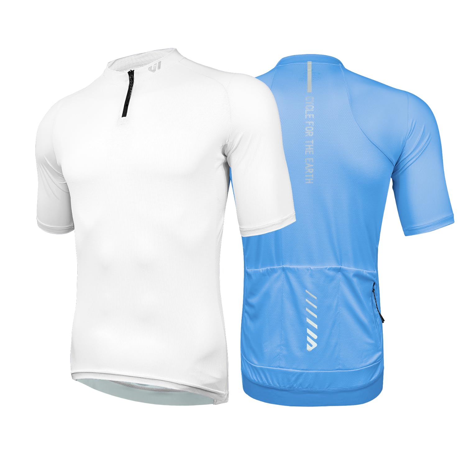 Wulibike Rennrad Trikot Herren Kurzarm, 1/4 Reißverschluss Fahrrad Shirt Mit 3+1 Rückentaschen Fahrradbekleidung