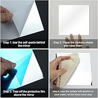 Vista 3 de Fantasyon 10 hojas de espejo flexibles, autoadhesivas, azulejos decorativos de plástico sin vidrio, calcomanías de espejo para escuela, educación
