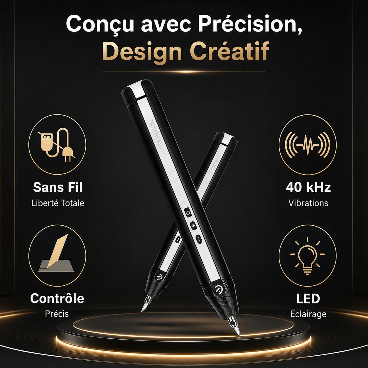 Hanboost C1 Kit de découpe à ultrasons professionnel sans fil multi-matériaux compatible pour projets de bricolage