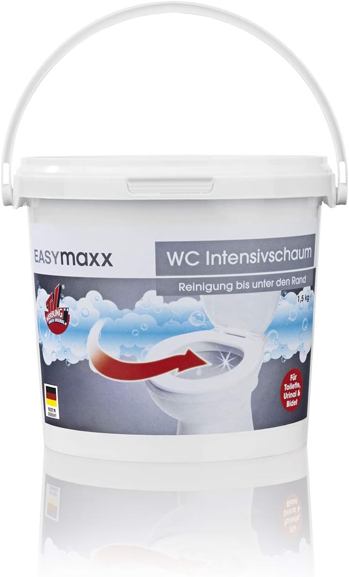 EASYmaxx WC Oxy Active foam deep self cleaner for toilets, bidets and urinals - 1.5 KG Bucket (Made in Germany)