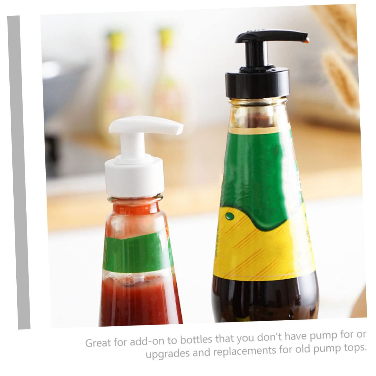 MUSISALY 10 Pack Oyster Sauce Pump Modern Sauce Dispenser for Bottle Ketchup Syrup Plastic Nozzle Squeeze Pump Set