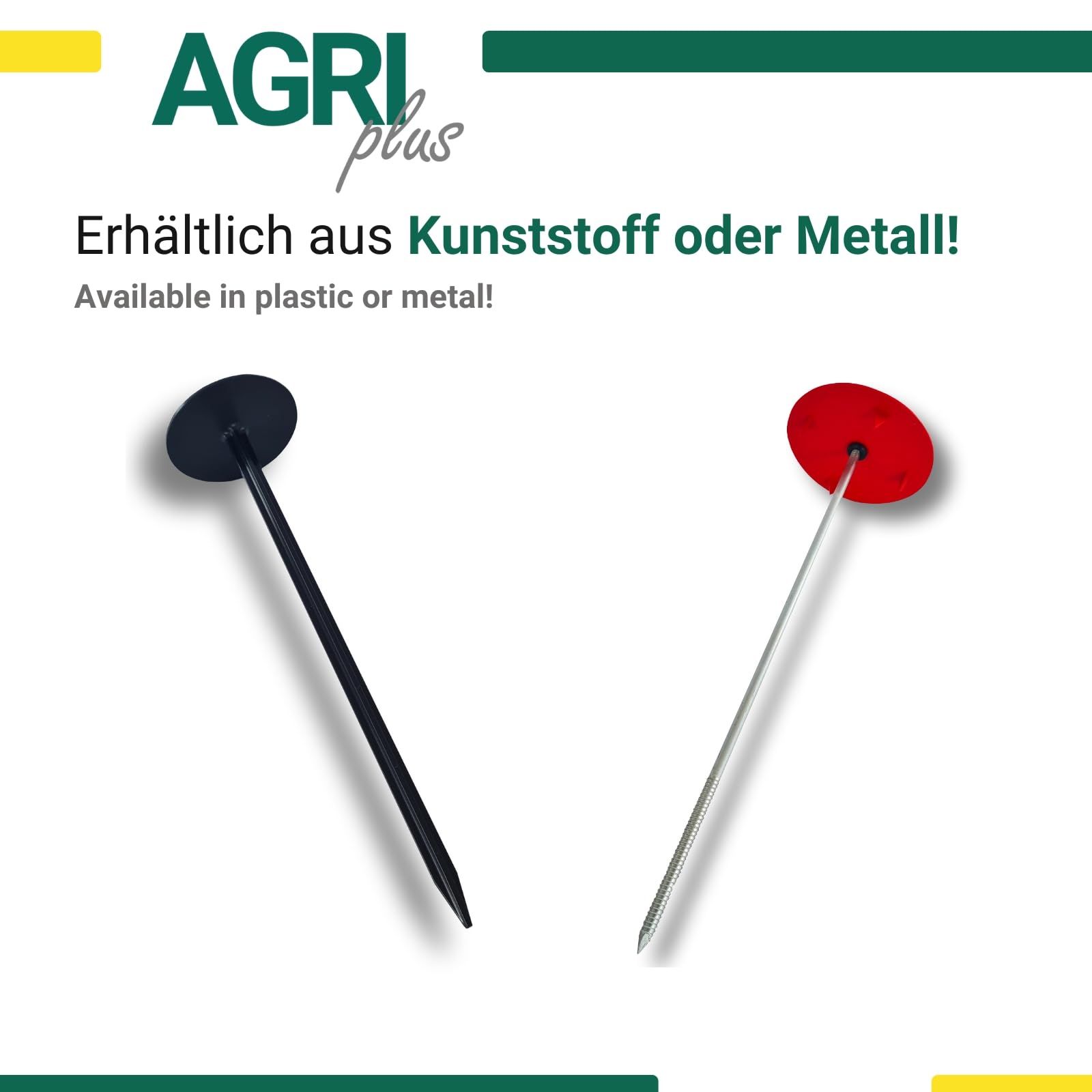 AGRI plus Vliesnägel 33cm I 12 Stück I Hochwertige Metall-Nägel aus verzinktem Stahl I Ideal zur Befestigung von Strohvlies & Heuvlies I wiederverwendbar, UV- & witterungsbeständig