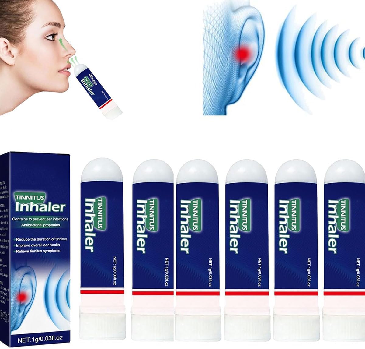 Echo Ease Tinnitus Inhaler, innitus Relief for Ringing Ears, Auricalm