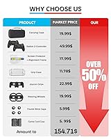 Vista 2 de Pro Controllers Accessories Bundle for Nintendo Switch 2 18-in-1: Carrying Case, Screen Protector, Thumb Grip for Joycon, Dockable Console