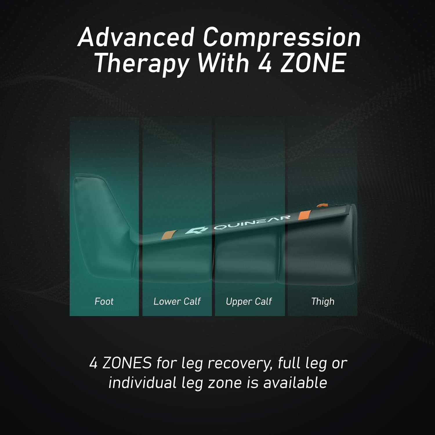 QUINEAR Professional Leg Recovery System, Cordless Air Compression Boots with Sequential Compression, Leg and Foot Massager, Fast Recovery Therapy for Athletes, FSA-HSA Eligible (Large) - Image 6