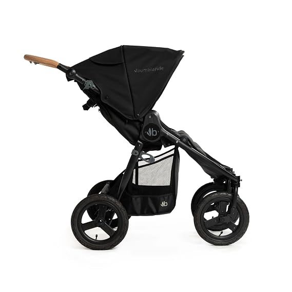 Bumbleride Indie Twin Double Stroller - Side-by-Side Seating with Narrow Design, Smooth Air-Filled Ride, Compact Fold, UPF 45+ Canopy & PFAS-Free - Black