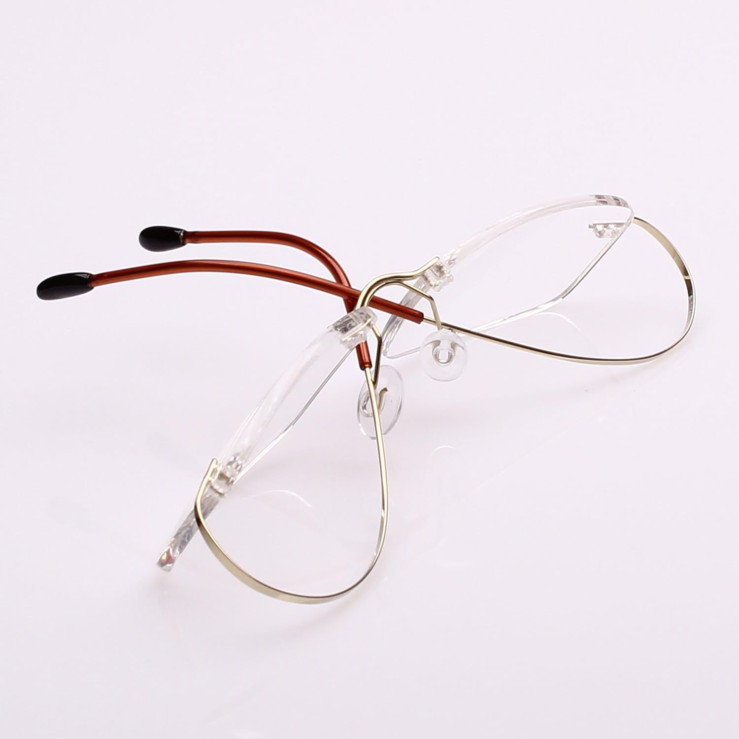 Agstum Titanium Rimless Flexible Frame Hingeless Optical Eyeglasses Clear Lens