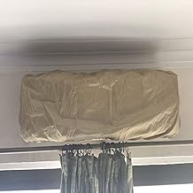 غطاء تكييف سبليت مقاوم للغبار والرطوبة والماء - لتكييف بقوة 2.25 حصان و3 حصان - مقاس 110 × 31 سم (ذهبي)