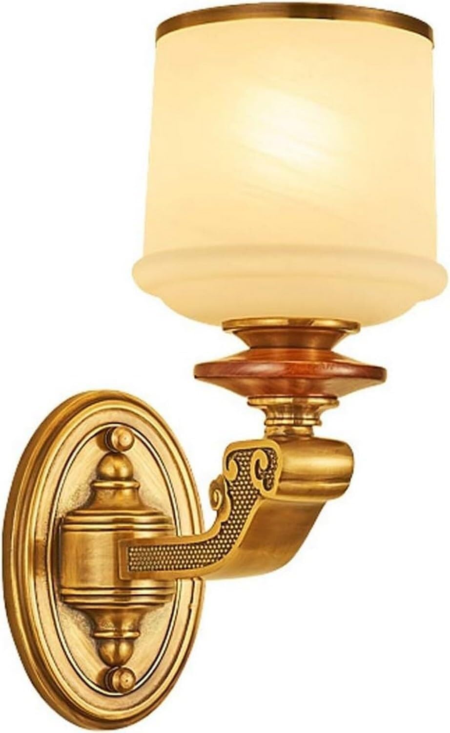 ASerZenith Mirror Reading Lamp Wall Lamp Modern Chinese Mahogany Copper Glass Wall Lamp Background Wall Corridor,Brass-1 Head
