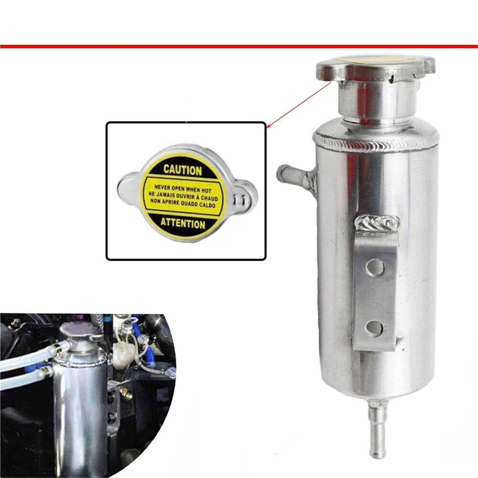 D'Expansion Vase Liquide Réservoir De Liquide De Refroidissement Universel De 350 Ml Avec Bouchon D'expansion Et Réservoir D'eau De Récupération