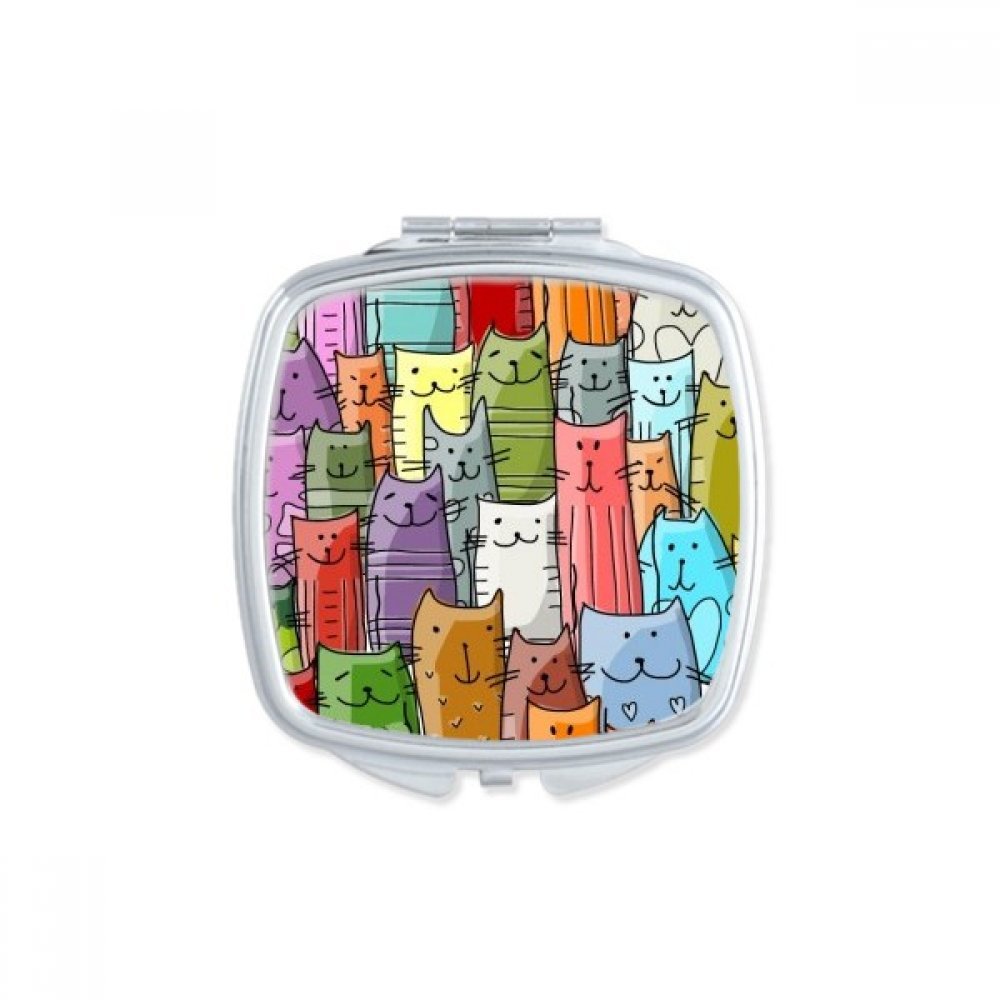 Miroir compact de poche chat mignon protection pour maquillage