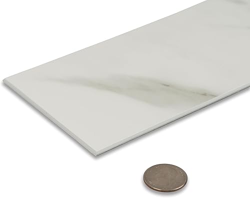 Miniatura 3 de Avant Decor Azulejos de cocina con textura de piedra de metro compuesto de 24 piedras, despegar y pegar, 4 x 12 pies, Bex Metro Calacatta mate  8