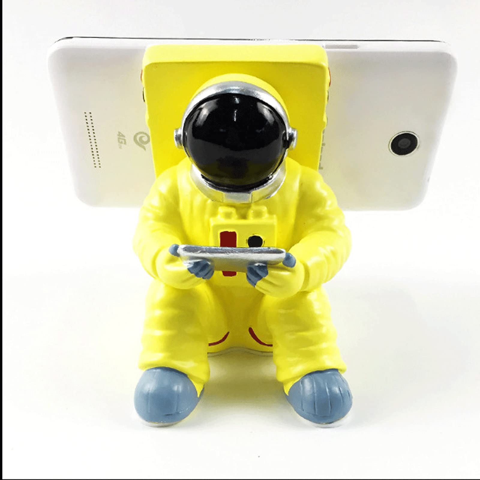 Support téléphone portable bureau astronaute jaune, idée cadeau originale