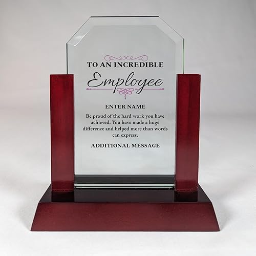 Miniatura 17 de Premio personalizado grabado con láser, diseño grabado con láser, agradecimiento, añade tu propio texto, incluye caja de regalo, premio al empleado