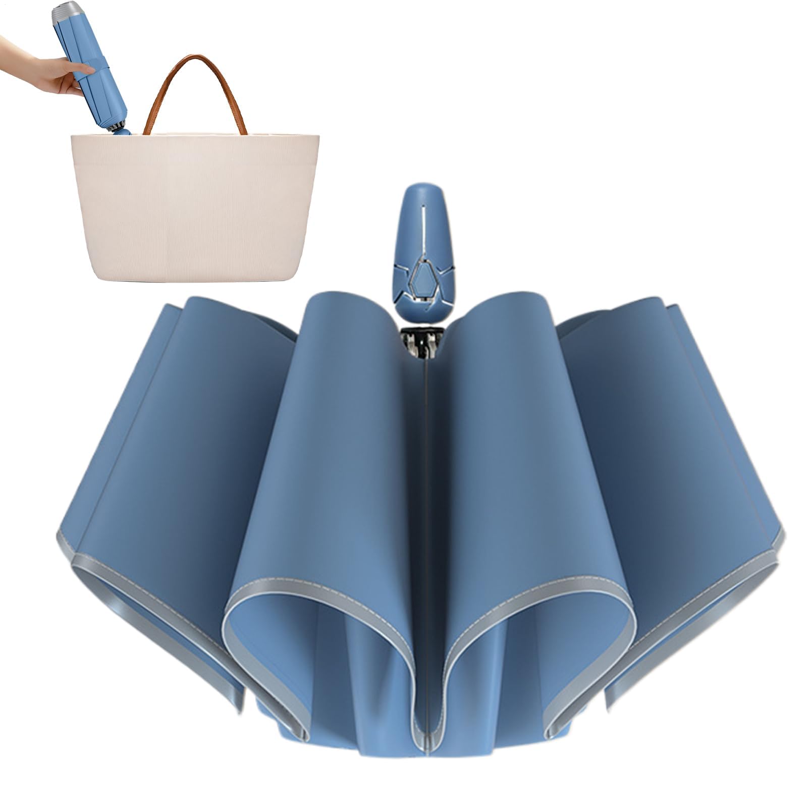 Regenschirme – Winddichte Regenschirme mit reflektierenden Riemen, automatisches Sonnenschutzwerkzeug, ergonomisches Design, wasserdichtes Outdoor-Zubehör, einziehbares Golfzubehör für regnerische