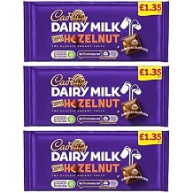 Cad Dairy Milk Chopped Nut Chocolate Bar PMP 95g 3 x 95g Milk chocolate with chopped hazelnuts | Delightful Treats | Gift for All Occasions