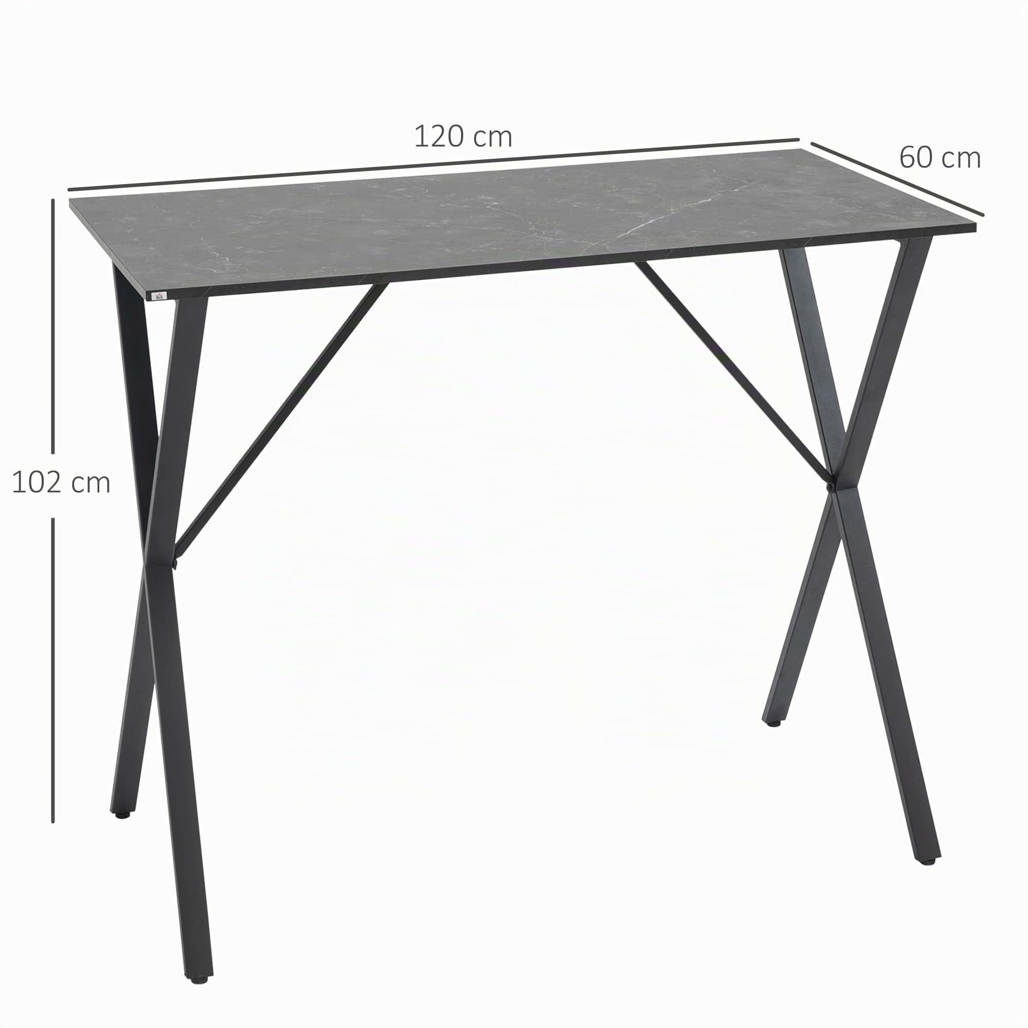 HOMCOM Comptoir de Bar Industriel Moderne, 120x60x102 cm, Noir