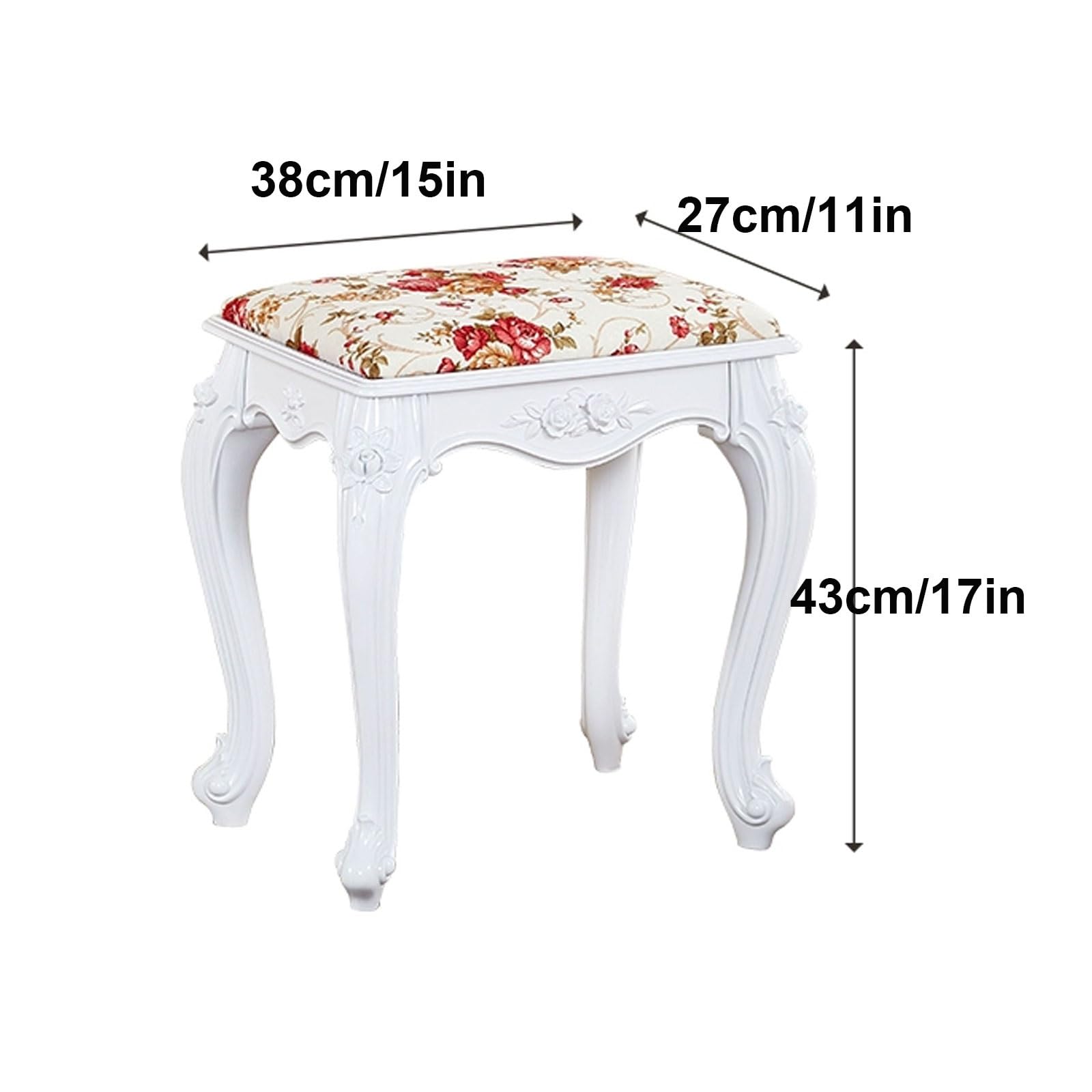 Taburete de maquillaje verde claro para mujer, silla cuadrada tapizada Vani moderna con patas de ABS duraderas, diseño de asiento elegante para dormitorio, sala de maquillaje y tocador