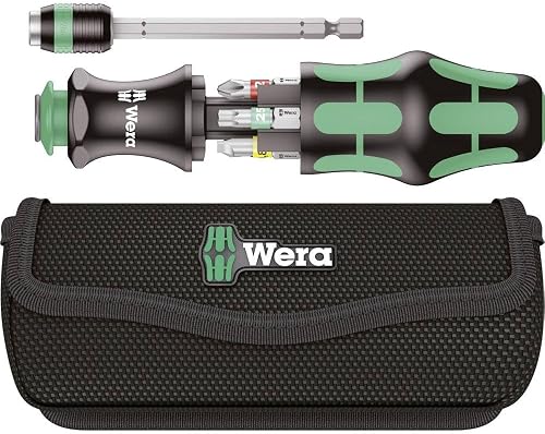 Wera 05051016001 Kraftform Kompakt 20 Tools Finder 1, avec pochette, 7 pièces, Noir/vert Taille Unique - 1