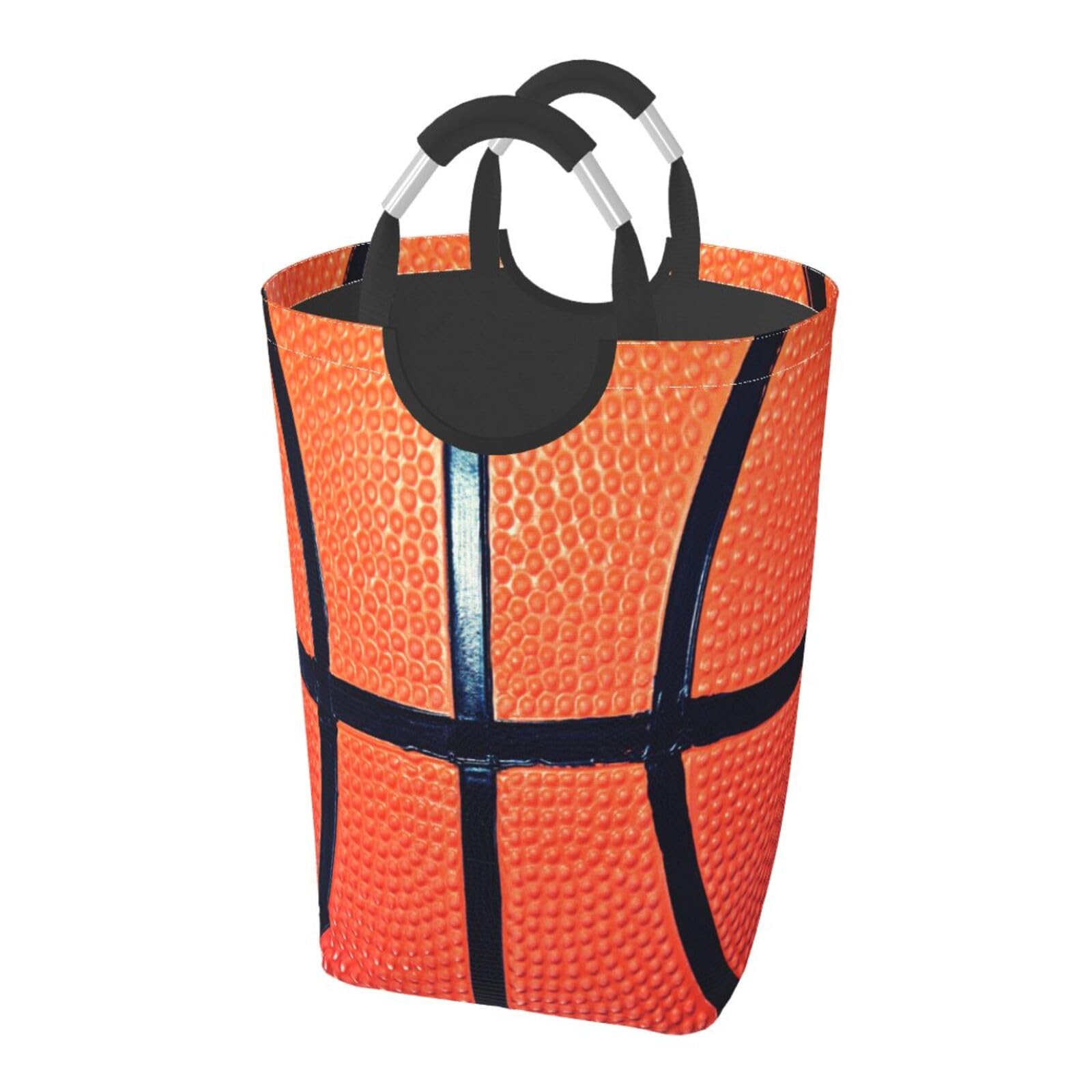 LIBIFALL Basketball Texture Large Laundry Basket Funny Ball Laundry Hamper Bag Collapsible Laundry Baskets Clothes Hamper with Handles Sports Ball