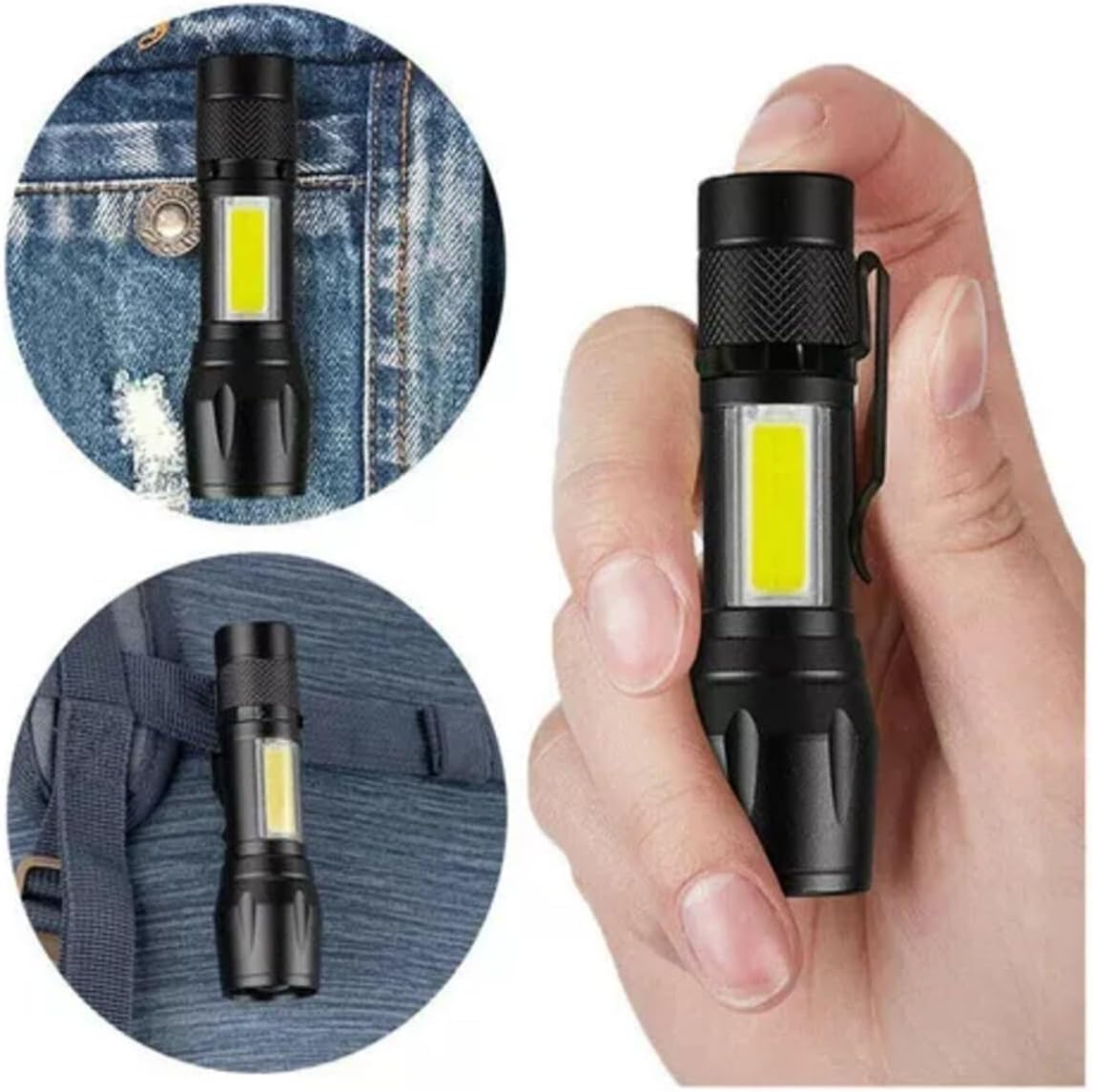 Mini Lanterna Tatica Led Alumínio Super Forte Recarregavel Usb com Estojo