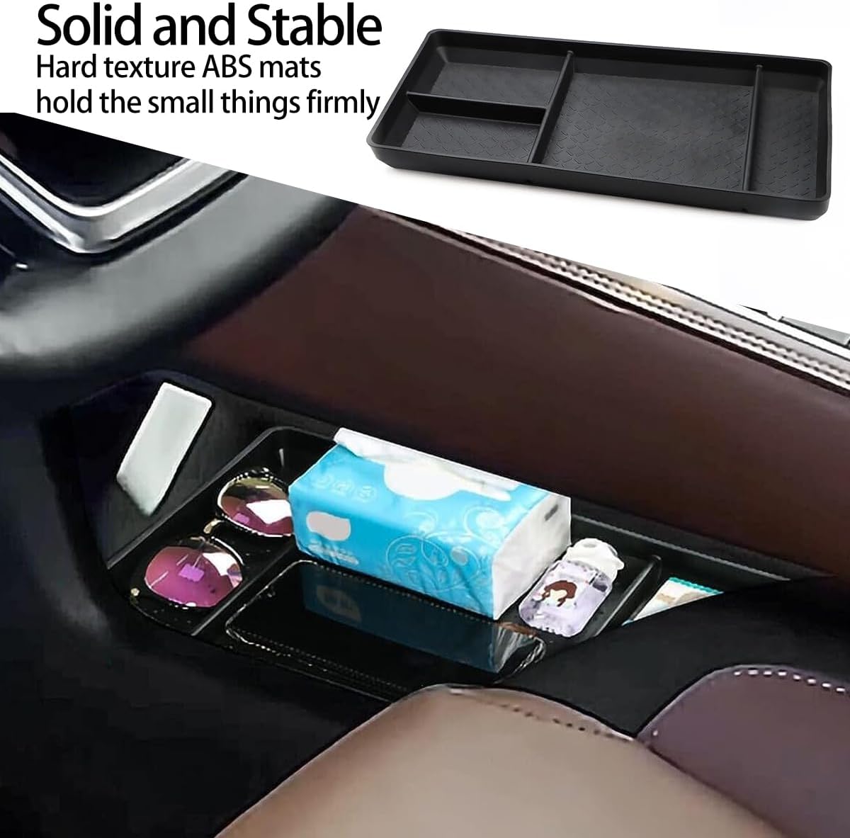 Car Center Console Organizer,Center Console Lower Organizer Tray,Console Pocket Organizer Phone Storage,Armrest Center Storage Box for Nissan Pathfinder 2022 2023 (Console Lower Organizer)