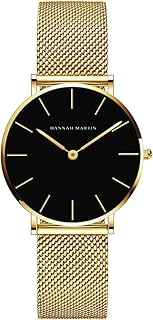 Damen Uhren Analog Quarz Edelstahl Wasserdicht Mesh Ultradünne