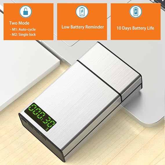 Timed Lock Box Time Locking Small Container with 999 Hours LCD Display Portable Locking Box with Timer Lock for Storage Break Bad Habits Credit card, Cash, Key,Medication