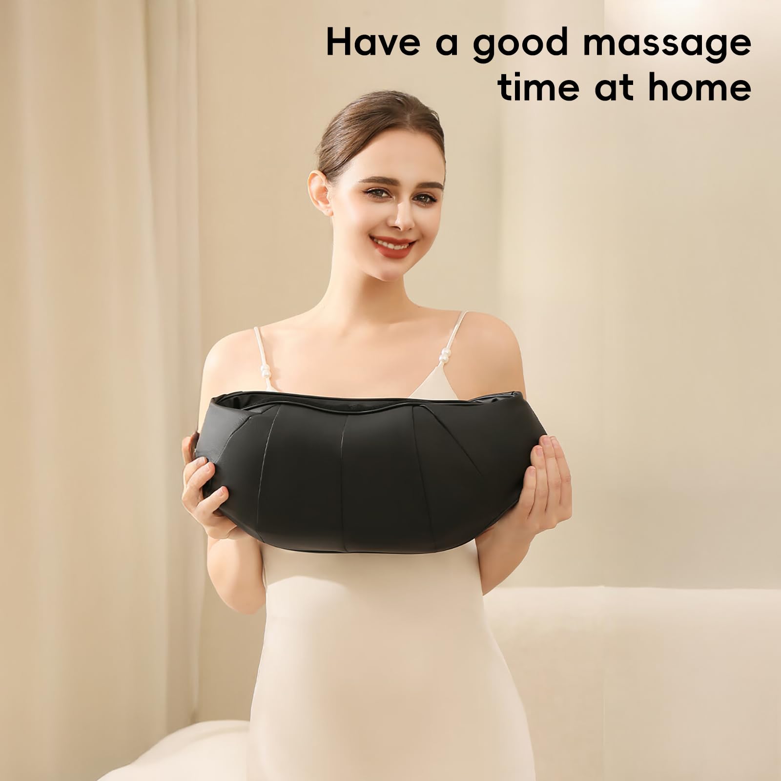 Masseur Cervical, Massage Dos et Cou Épaules avec Chauffage,Appareil de Massage Shiatsu Électrique ur Massager Nuque Cervicales Epaule, 3D-rotation Vitesse Réglable, Cadeaux pour Meres Papa Femme Homm