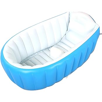 Inflatable Baby Bath Tub Swimming Pool Infant Toddler Bath Seat Mini Foldable Bath Shower Sink Blue Amazon De Baby